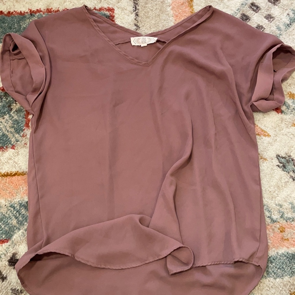 Lilac polyester relax fit blouse